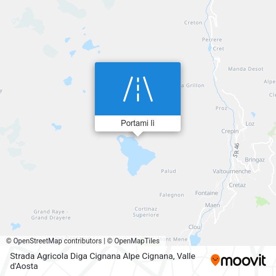 Mappa Strada Agricola Diga Cignana Alpe Cignana