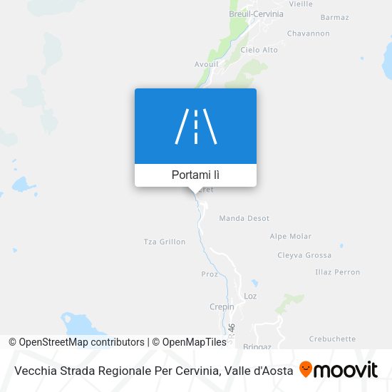 Mappa Vecchia Strada Regionale Per Cervinia