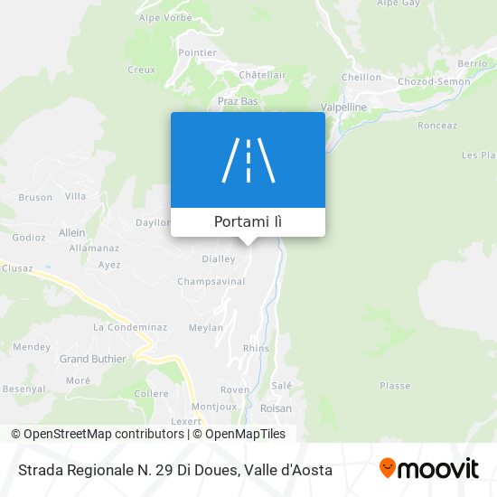 Mappa Strada Regionale N. 29 Di Doues