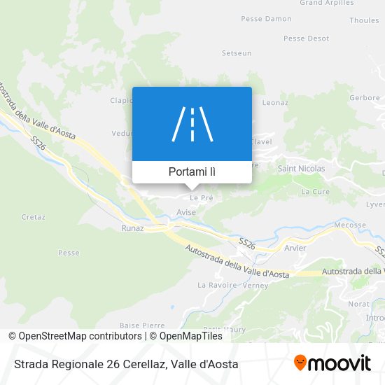 Mappa Strada Regionale 26 Cerellaz