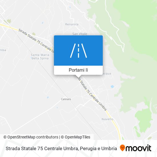 Mappa Strada Statale 75 Centrale Umbra