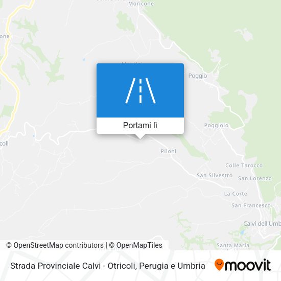 Mappa Strada Provinciale Calvi - Otricoli