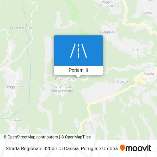 Mappa Strada Regionale 320dir Di Cascia