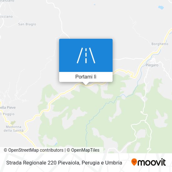 Mappa Strada Regionale 220 Pievaiola