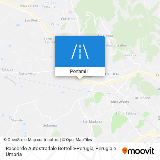 Mappa Raccordo Autostradale Bettolle-Perugia