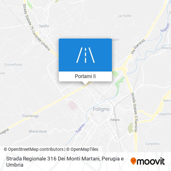 Mappa Strada Regionale 316 Dei Monti Martani