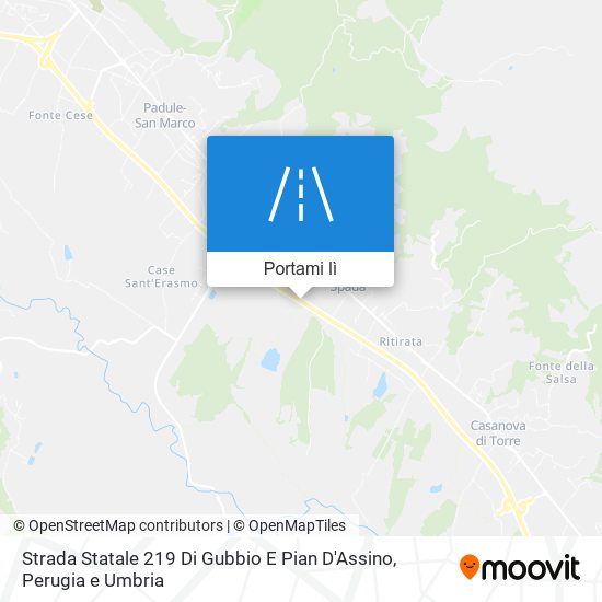 Mappa Strada Statale 219 Di Gubbio E Pian D'Assino