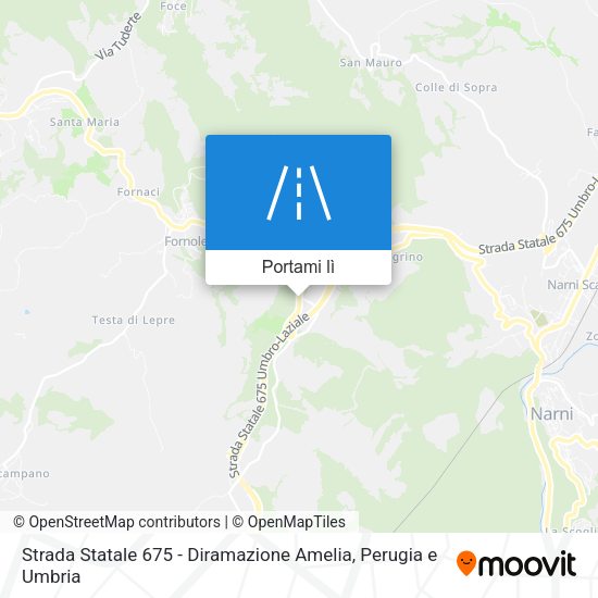 Mappa Strada Statale 675 - Diramazione Amelia