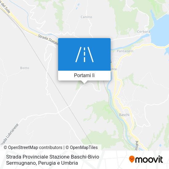 Mappa Strada Provinciale Stazione Baschi-Bivio Sermugnano