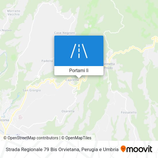 Mappa Strada Regionale 79 Bis Orvietana