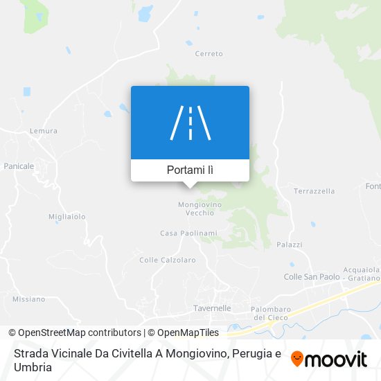 Mappa Strada Vicinale Da Civitella A Mongiovino