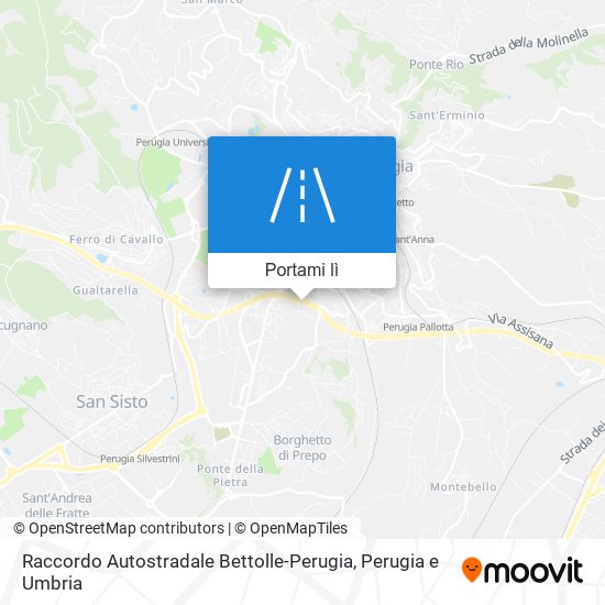 Mappa Raccordo Autostradale Bettolle-Perugia