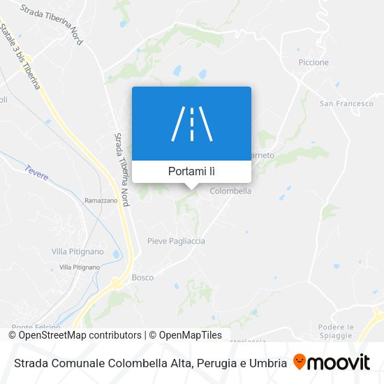 Mappa Strada Comunale Colombella Alta