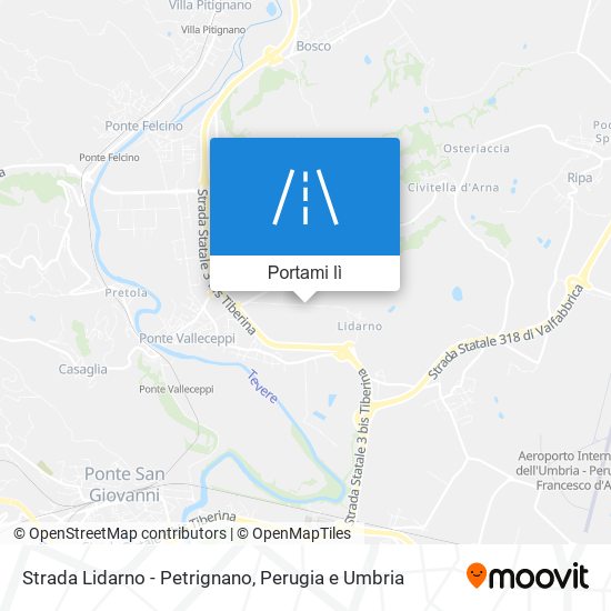 Mappa Strada Lidarno - Petrignano