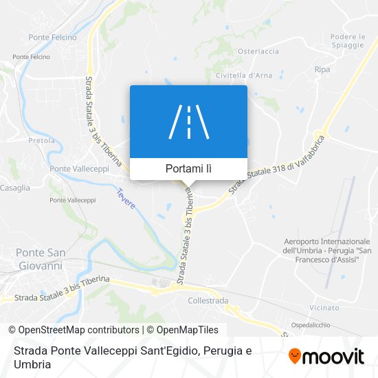 Mappa Strada Ponte Valleceppi Sant'Egidio