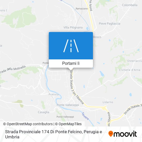 Mappa Strada Provinciale 174 Di Ponte Felcino