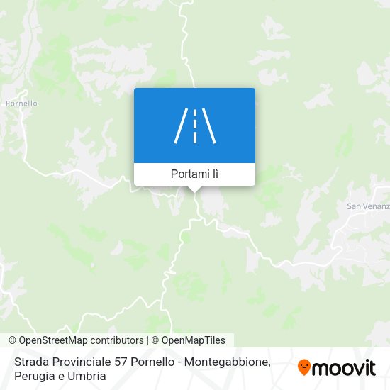 Mappa Strada Provinciale 57 Pornello - Montegabbione