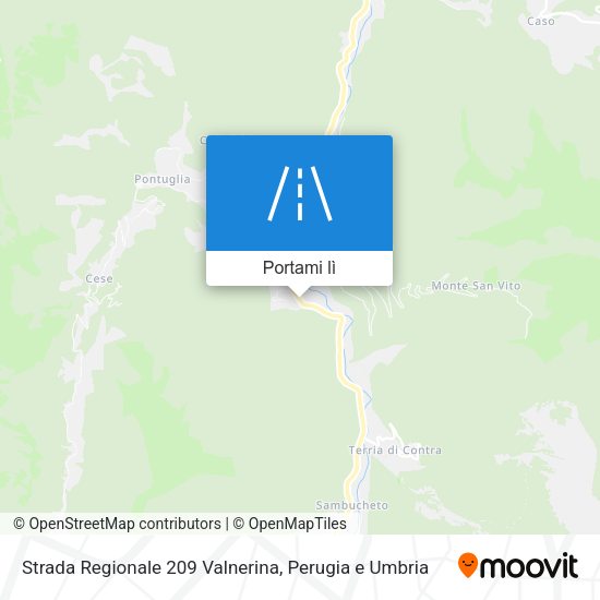 Mappa Strada Regionale 209 Valnerina