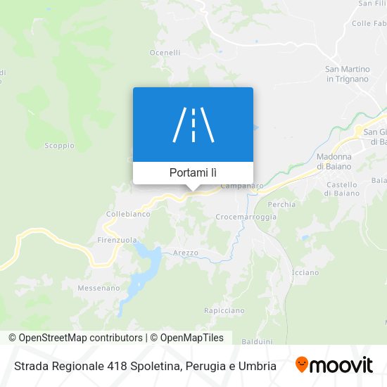 Mappa Strada Regionale 418 Spoletina