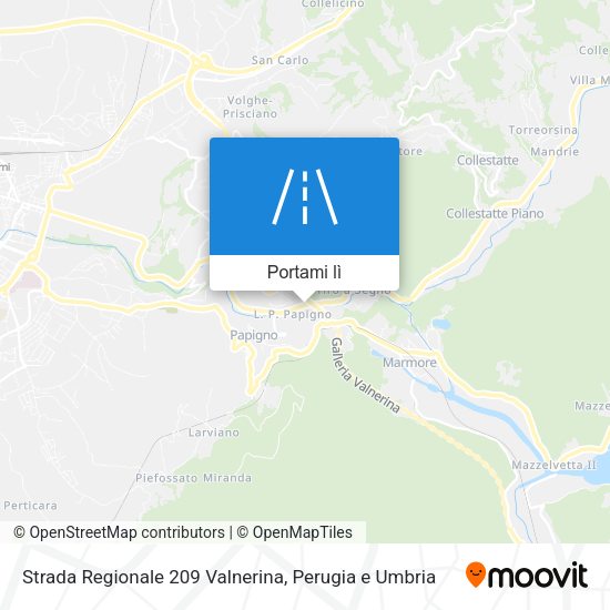 Mappa Strada Regionale 209 Valnerina