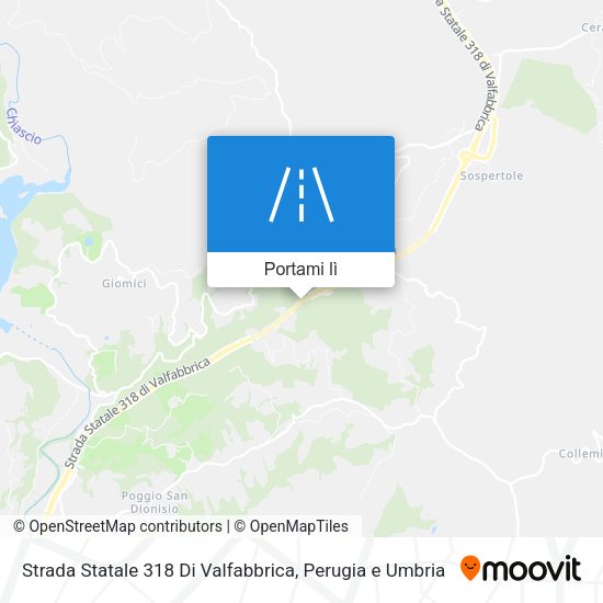 Mappa Strada Statale 318 Di Valfabbrica