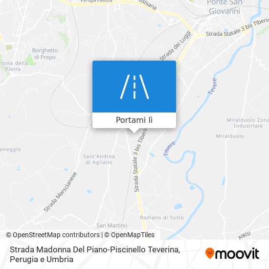 Mappa Strada Madonna Del Piano-Piscinello Teverina