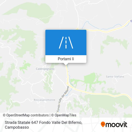 Mappa Strada Statale 647 Fondo Valle Del Biferno