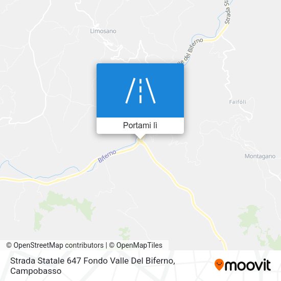 Mappa Strada Statale 647 Fondo Valle Del Biferno