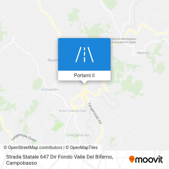 Mappa Strada Statale 647 Dir Fondo Valle Del Biferno