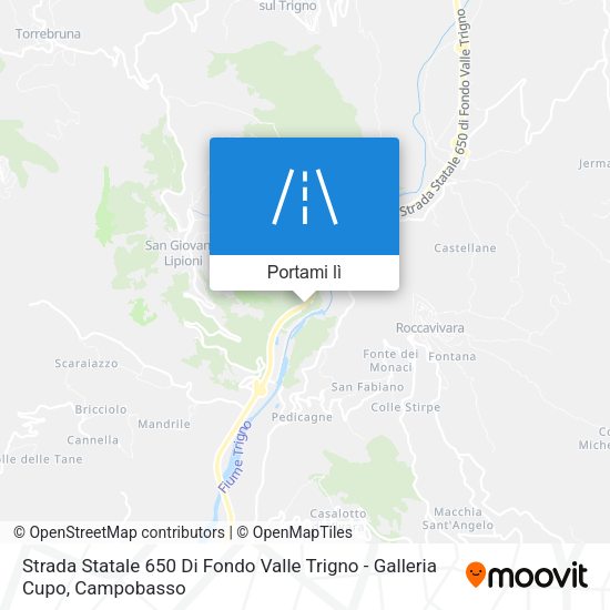 Mappa Strada Statale 650 Di Fondo Valle Trigno - Galleria Cupo