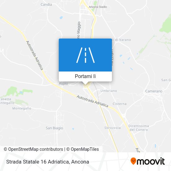 Mappa Strada Statale 16 Adriatica