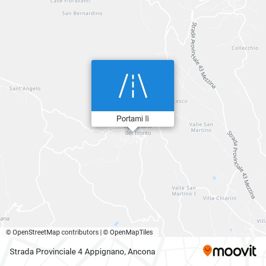 Mappa Strada Provinciale 4 Appignano