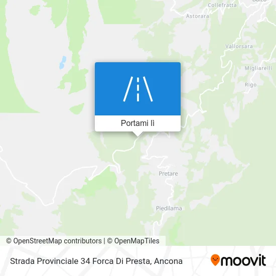 Mappa Strada Provinciale 34 Forca Di Presta
