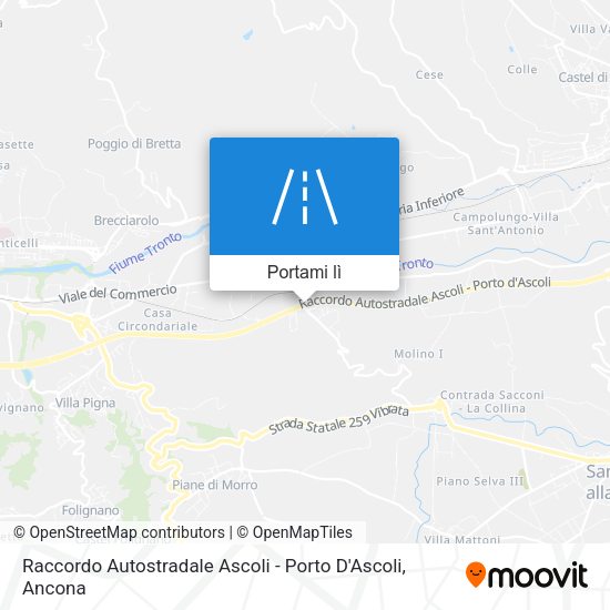 Mappa Raccordo Autostradale Ascoli - Porto D'Ascoli