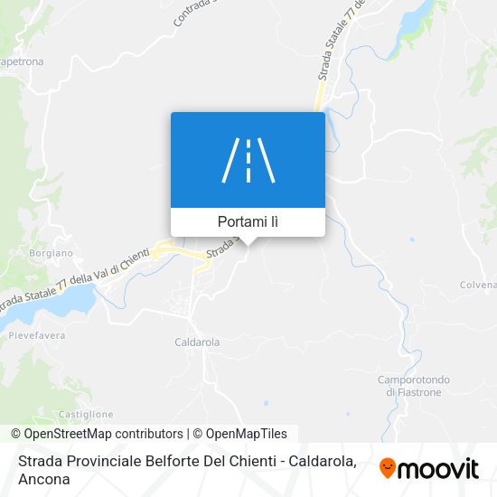 Mappa Strada Provinciale Belforte Del Chienti - Caldarola