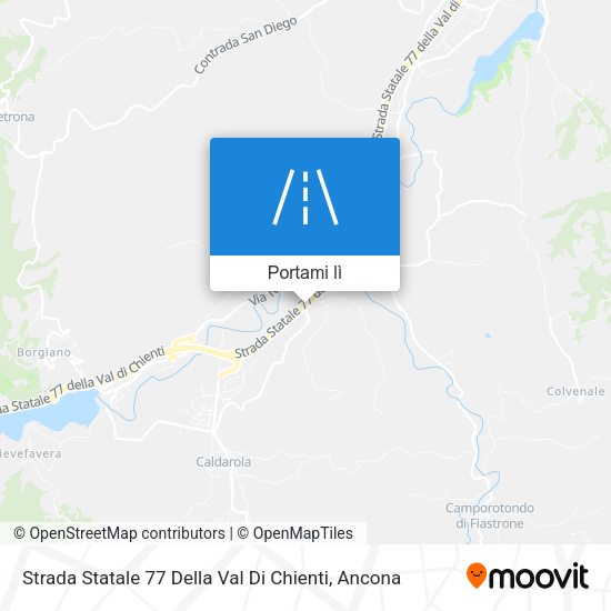 Mappa Strada Statale 77 Della Val Di Chienti