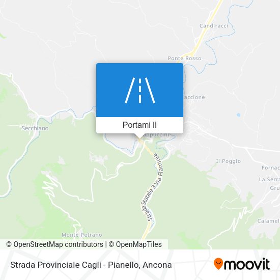 Mappa Strada Provinciale Cagli - Pianello