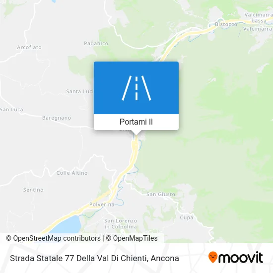 Mappa Strada Statale 77 Della Val Di Chienti
