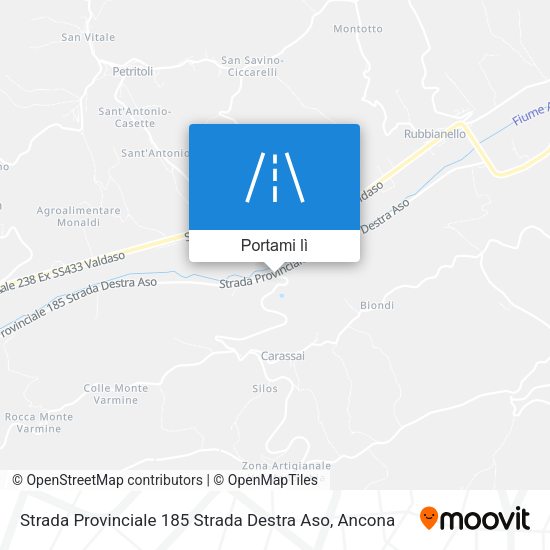 Mappa Strada Provinciale 185 Strada Destra Aso