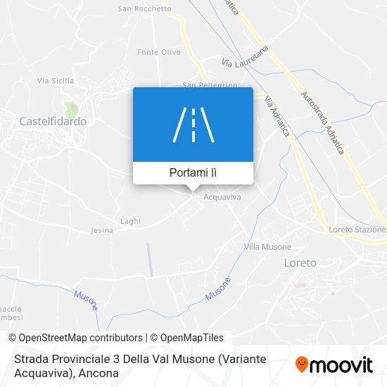 Mappa Strada Provinciale 3 Della Val Musone (Variante Acquaviva)