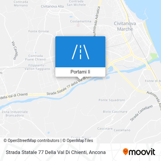 Mappa Strada Statale 77 Della Val Di Chienti