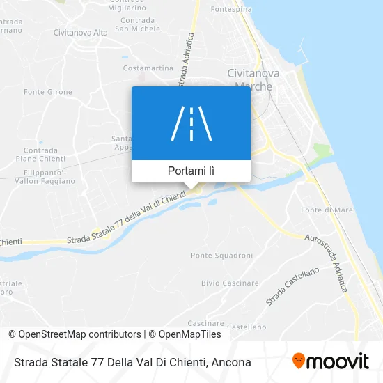 Mappa Strada Statale 77 Della Val Di Chienti