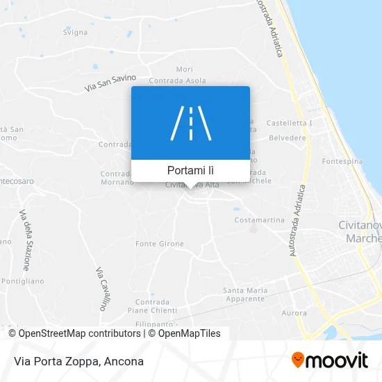 Mappa Via Porta Zoppa
