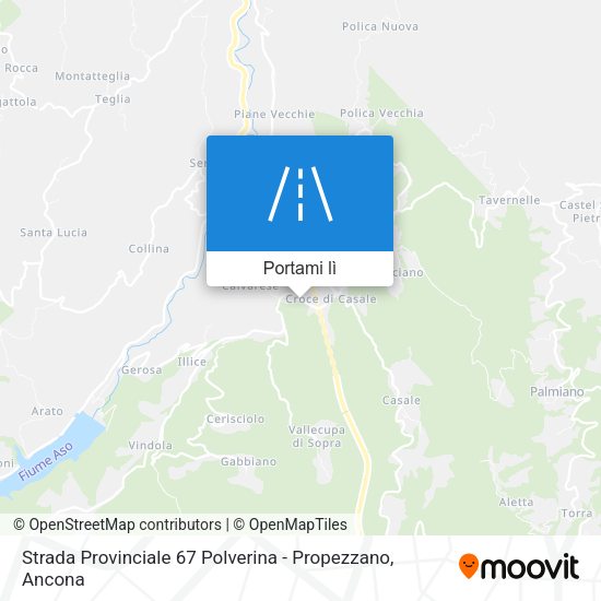 Mappa Strada Provinciale 67 Polverina - Propezzano