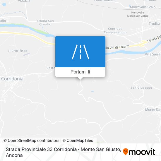 Mappa Strada Provinciale 33 Corridonia - Monte San Giusto