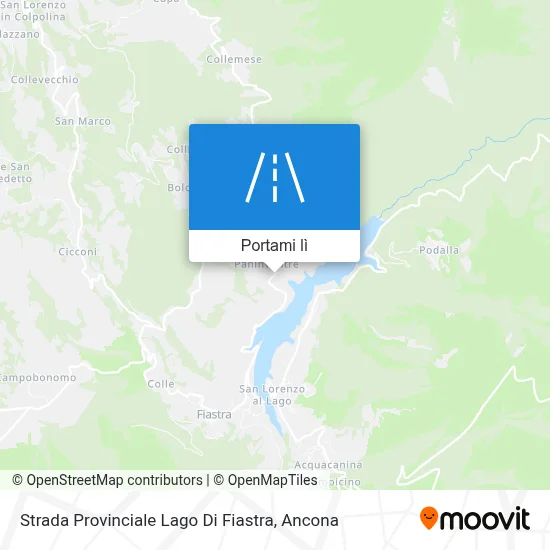 Mappa Strada Provinciale Lago Di Fiastra