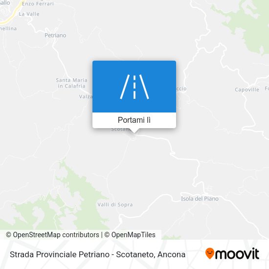 Mappa Strada Provinciale Petriano - Scotaneto