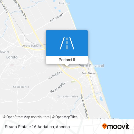Mappa Strada Statale 16 Adriatica