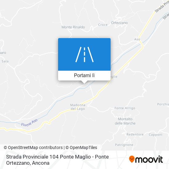 Mappa Strada Provinciale 104 Ponte Maglio - Ponte Ortezzano