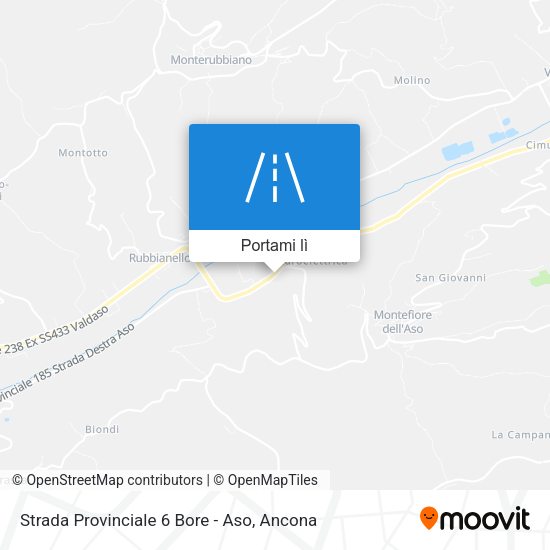 Mappa Strada Provinciale 6 Bore - Aso